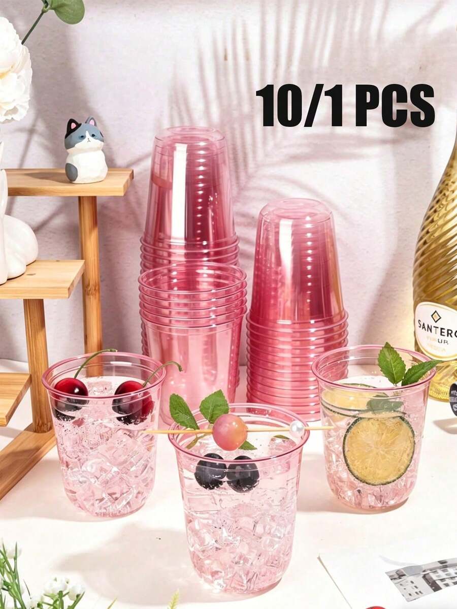 10/1pc Reusable Acrylic Drinking Cup, Cold Drink Cup, Multi-Functional Cup, Suitable For Cold/Hot Beverages, Coffee And Cold Drinks, Also Perfect For Outdoor Picnic - Multi-Functional And Easy To Clean - Multicolor - View 1