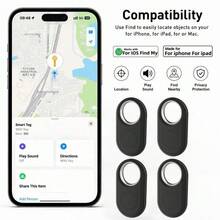 RSH 4pcs Smart Tracker Air Tracker Smart Tag Luggage Locator, Anti-Loss Item Tracker, Suitable For Keys, Wallet, Backpack, Travel Bag, Item Finder, Compatible With Apple Find My App - Multicolor - View 14