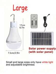 太陽能照明燈附定時功能，可充電太陽能燈泡，適用室內居家、戶外露營帳篷、棚屋夜間照明、緊急停電，1入 - 白色 - 查看 14