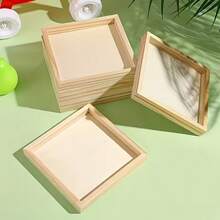 10pcs Unfinished Wooden Trays - Multi-Functional Craft Wooden Tray Set For Display And Serving, DIY Painting, Dyeing, 3D Puzzles And Art Projects, 3D Handmade DIY Wooden Trays - Multicolor - View 2