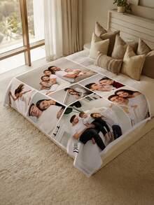 1 pieza Manta personalizada con foto, Manta personalizada con foto adecuada para cama/sofá/interior/exterior, Regalo de Navidad personalizado, Regalo para amigos, Regalo familiar, Regalo de cumpleaños, Regalo de boda, Regalo para amigos, Regalo para ella, Regalo para novia, Regalo para padres - Estilo 4 - Ver 2