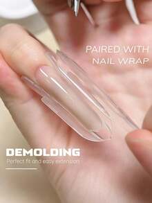 New Rocket Sandwich Dual-Mode 120pcs Quick Extension Nail Tips, No Paper Film Needed, 15 Sizes, Nail Art Tools, Suitable For Beginners, Home DIY Nail Salon - Multicolor - View 4