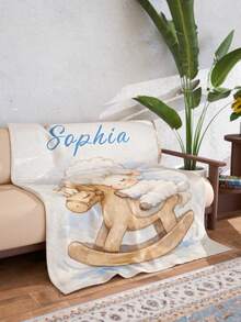 1 pieza Manta de franela personalizada con nombre, adecuada para cama, sala de estar, sofá, exterior, playa, camping, mascotas y talla grande ocasiones, se puede personalizar con impresión de nombre de familia/mascota/pareja, regalo ideal para Navidad, Día de la Madre/Día del Padre, familia, cumpleaños, amigos, mujeres, padres y talla grande ocasiones. - Estilo 2 - Ver 3