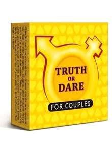 1pc Mini Size Truth Or Dare For Couples Game Cards, Travel Portable Party Entertainment, Perfect Date Night Valentine's Day Gift - Yellow - View 1