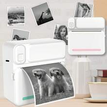 Mini Impresora, Impresora Térmica Portátil sin Tinta, Para Imágenes, Fotos, Notas de Estudio, Diarios, DIY, Compatible con iOS & Android - Multicolor - Ver 9