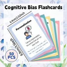 50 Cognitive Distortion Flashcards, Cognitive Bias Flashcards, Including Thinking Errors, Logical Fallacies And Psychological Traps, For Mental Health Awareness, Therapy And Mindfulness Practice - A - View 2