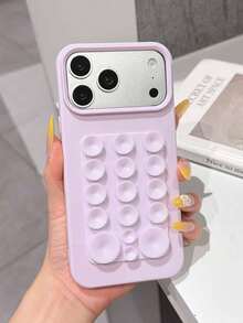 1件純色吸盤防摔手機保護殼，TPU材質，適合作為節日禮物，相容於 Apple Phone 11 12 13 14 15 16pro/Promax/14 15 16plus/17/18promax/18pro - 紫色 - 查看 6
