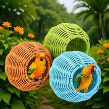 1 Rattan-Style Hangable Outdoor, Garden, Indoor Birdhouse, Available In Three Colors, Suitable For Sparrows, Cockatiels, Various Birds, Hummingbirds, And Various Small Animal Nests. - View 5