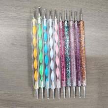 Juego de 10 piezas de herramientas de punteado, bolígrafo de dibujo de patrones, bolígrafo de relieve, bolígrafo de dibujo de patrones de diferentes tamaños, bolígrafo de punteado, pintura de piedras - Multicolor - Ver 10