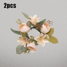 1pc/2pcs Wedding Candle Holder Garland Artificial Rose Candle Ring Wedding Table Decor Silk Candle Home Centerpiece Party Decoration Gift Birthday Graduation - View 22