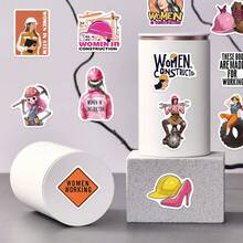 SCXXBSW 50pcs Pink Helmet Stickers, Cool Anime Decorative Stickers, Classic Gift Decorations, Great Value Pack, Cute Cartoon Stickers, Waterproof And Durable. Perfect For Phone Cases And Laptops, A Top Gift For The Holidays. - Multicolor - View 7
