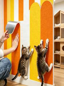 Self-Adhesive Scratching Board, Random Colors, Multi-Color Combination, Wall Scratch Protection, Sofa Protector Pad, Cat Claw Sharpener, Durable And No Shedding, Essential For Pet Room Pet Supplies/Pet Furniture/Cat Scratching Board - one-size - View 3