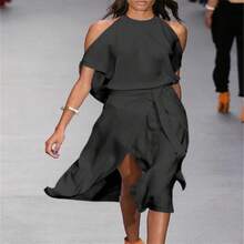 Sleeveless Maxi Dress With Side Slit, European And American Style, For Summer 2026 - 黑色 - 查看 2