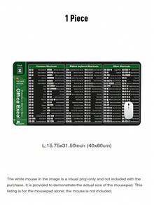 Essential For Career Advancement! Office Software Word/PPT/Excel Full Coverage 120-Key Quick Reference Guide Dedicated Shortcut Mouse Pad 120 Function Keys At A Glance Large Desk Mat Desktop Shortcut Key Layout Anti-Slip Pad, Large Size: 90x40x0.3cm - A - View 17