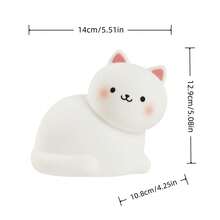 GLOOPRO Children's Cat Night Light, 7 RGB Cyclic Colors, 3-Level Adjustable Soft Lighting, 30 Minute Timer, USB Rechargeable, Suitable For Boys And Girls To Sleep In, Children's Room Decoration Gift - Seven-color Kitten Night Light - View 9