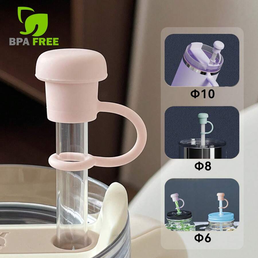 Suitable For Straws 6mm 8mm 10mm Straw Covers Caps Dust Proof Straw Toppers Straws Tip Lid Protector For Tumbler