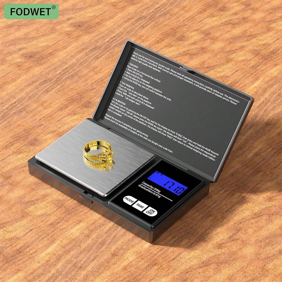500g/0.01g Mini High Precision Digital Scale, Smart Calibration & Multi-Unit Conversion, Jewelry Gold Laboratory Dedicated, Portable Anti-Slip LCD Screen, Home/Kitchen/Baking/Travel Weighing Tool, Accurate Durable Jewelry Scale - Black - View 1