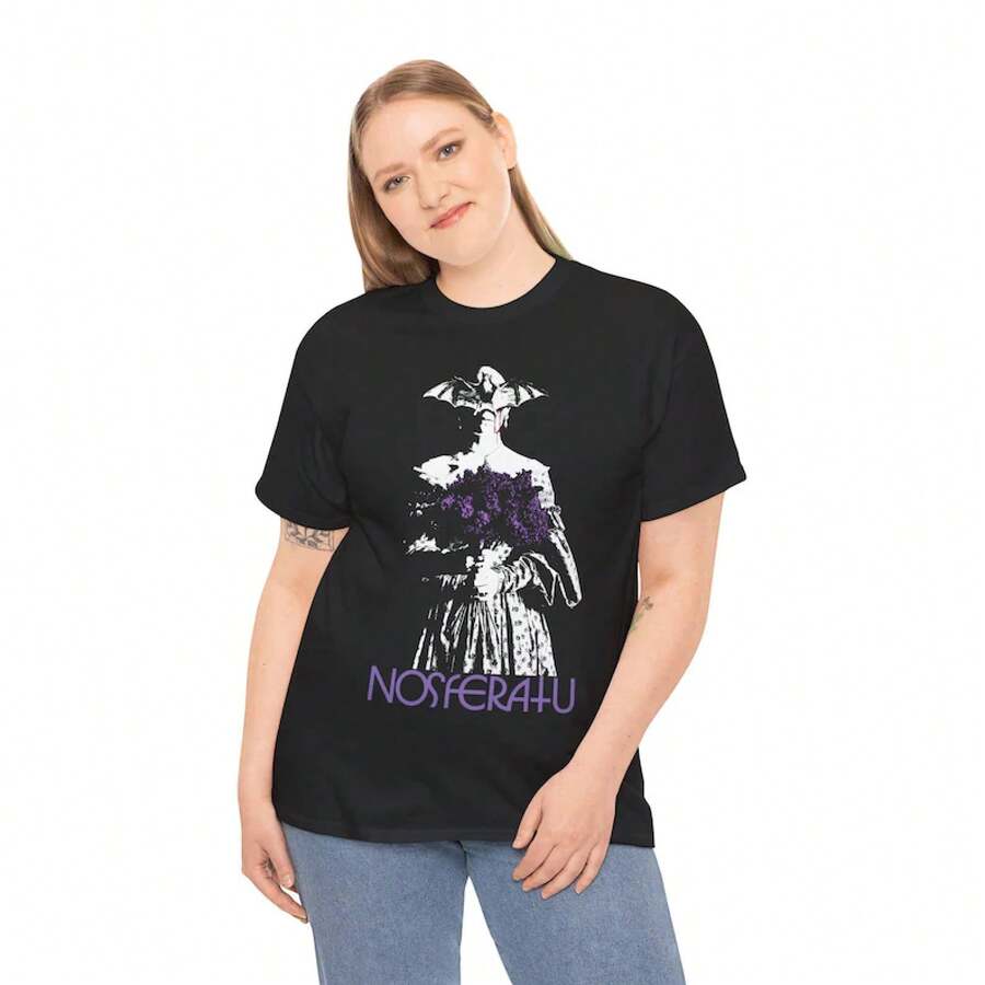 Unisex T-Shirt From The Movie Nosferatu 2024 | Bill Skarsgard, Count Orlok | Nicholas Hoult A Symphony Of Terror 1922 Count Dracula Bram Stoker | Gift - 黑色 - 查看 1
