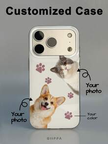 GIIPPA 1pc Customized Pet Photo Phone Case, Personalized Custom Image Phone Case, Suitable For IPhone 17/16/15/14/13/12/11 Pro Max Air Phone Case, Customized Image Phone Case, Back To School Gift, Back To School Season Gift, Graduation Gift, Vacation Gift, Anniversary Gift, Valentine's Day Gift, Birthday Gift, Wedding Gift, Mother's Day Gift, Father's Day Gift, Best Friend Gift, Gift For Boyfriend, Gift For Girlfriend - Multicolor - View 1