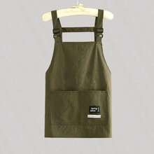 1pc Waterproof & Oil-Proof Kitchen Apron, Suitable For Home Use, With Pockets, Polyester Stain-Resistant, Applicable For Cooking, Restaurant, Craft, Gardening, BBQ, School, Cafe, Unisex, Christmas Gift - Multicolor - View 13