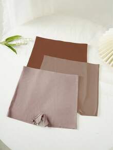 Women's 3-Piece Set Of Solid Color Anti-Exposure Shorts - 黑色 - 查看 1