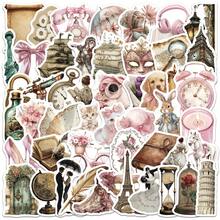 50pcs Vintage Aesthetic Graffiti Stickers, Creative Aesthetic DIY Decorative Stickers - Multicolor - View 6
