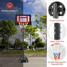Portable Basketball Hoop, Basketball Goal With 4.3 FT-8.2 FT Adjustable Height - Blue+Black - View 11