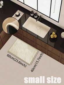1pc Of Beige, Striped Pattern Rubber Cushioned Kitchen Mat, Water-Absorbing And Easy To Clean, Suitable For Use In Kitchens, Bathrooms, And Other Areas. Ideal For Use Throughout The Year And For Various Holidays. - Multicolor - View 16