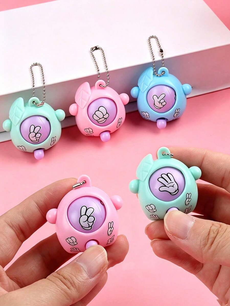 10/5/1pc Mini Rock Paper Scissors Game Keychain, Automatic Finger Pattern Change Design, Creative Portable Decorative Accessory, Party Favor, Reward Prize, Suitable For Back To School, Birthday, Thanksgiving, Halloween, Easter Holiday Gifts