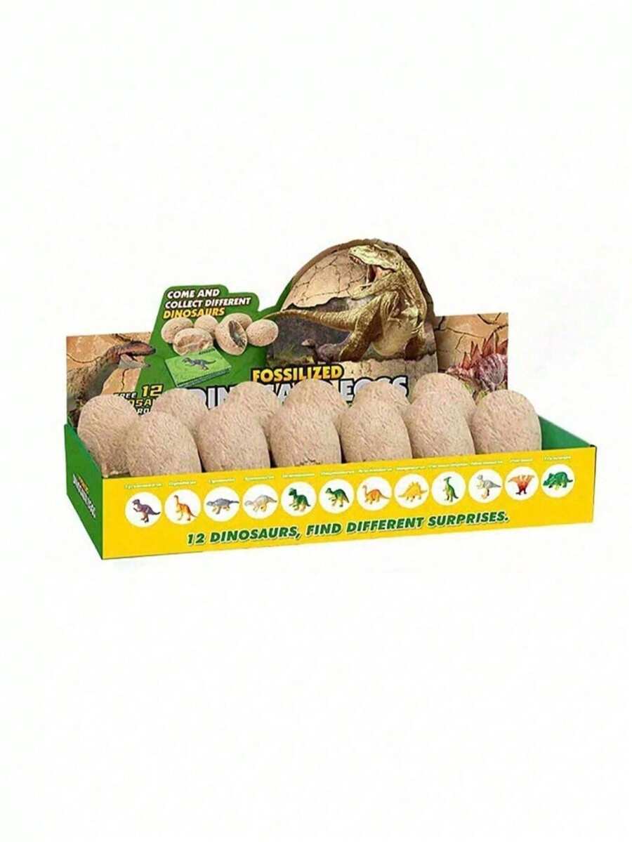 1pc Random Dinosaur Egg Fossil, Party Surprise Set, Paleontology STEM Fun Science Activity, New Needohe Mochi Stress Relief Digging Toy - Multicolor - View 1