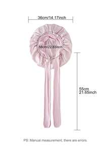 Schlafmütze mit Satin-Schleife, Oversized Anti-Frizz Haarschutzmütze für Damen, glatte Seiden-Haarband für Zuhause und Nacht - Fliege - Übersicht 4