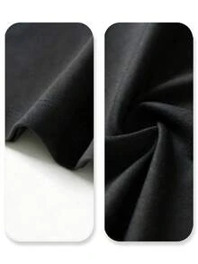 Camiseta de mujer con estampado de osito adorable, de algodón suave, corte holgado, estilo casual y cómodo, dise?o gráfico, ?recién llegada - Negro - Ver 5