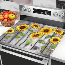 1pc Wood Grain Sunflower Diatomaceous Earth Kitchen Countertop Mat, Highly Absorbent, Suitable For Tableware, Coffee Machine, Microwave, Etc. Fashionable Watercolor Design, Ideal Choice For Modern Kitchen. - Multicolor - View 13