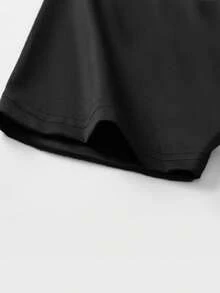 Camiseta de Manga Corta Estilo-Hop Oscuro con Estampado Urbano para Hombres - Negro - Ver 4