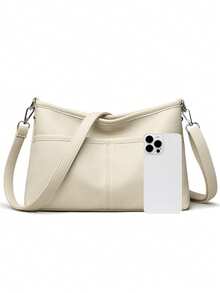 Fashion Pu Leather Shoulder Bag Women Large Capacity Casual Crossbody Bags 2026 New Style High-End Feeling Middle-Aged - White - View 5