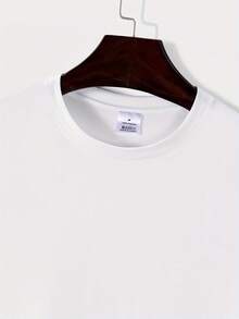 Camiseta de manga corta para hombre, casual, cómoda, transpirable, con cuello redondo. - Blanco - Ver 3