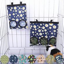 1pc Polyester Material Cartoon Fruit & Vegetable Pattern Small Pet Feeding Bag, Hay Bag, Hanging Bag Suitable For Rabbit, Guinea Pig, Mole Feeding Decoration Pet Cage, Multiple Sizes And Colors Available, With Removable Hook, Machine Washable, All Season - View 1