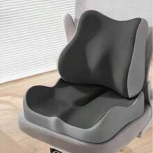 Memory Foam Support Seat Cushion And Backrest Set, Extra Large And Thick, Relieves Lower Back Pressure, Comfortable Hip Cushion, Office Chair Pad, Car Seat Booster Pad, Suitable For Home Office Seat And Backrest - Multicolor - View 5