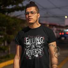 Falling In Reverse T-Shirt - Unisex Rock Music Band Tee - Rocker Style Shirt - Concert Apparel Gift - Falling In Reverse Merch - 白色 - 查看 7