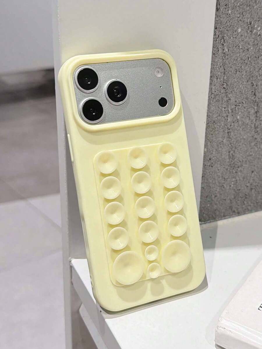 1件純色吸盤防摔手機殼，TPU材質，適合作為節日禮物，相容於 Apple 11 12 13 14 15 16pro/Promax/14 15 16plus/17/18promax/18pro