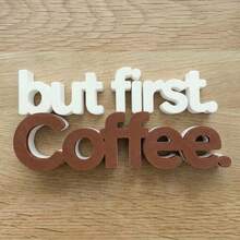 「But First Coffee」桌面裝飾牌，塑膠咖啡吧裝飾，現代極簡桌面擺飾，適用於辦公桌、廚房檯面或咖啡區，咖啡愛好者的獨特禮物 - A - 查看 8