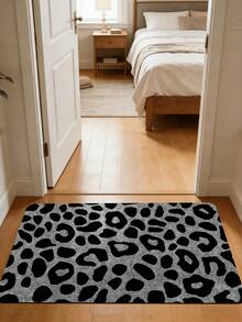 1pc Premium Gray Leopard Print Kitchen Anti-Slip Mat 3.5mm, Cuttable, Absorbent Anti-Fatigue Diatomaceous Earth Floor Mat, Bathroom Floor Mat, Hallway Small Rug, Kitchen, Bathroom, Entryway, Living Room, Outdoor Garden, Indoor Mat - View 11