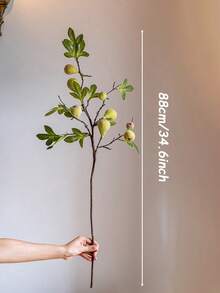 Artificial Fig Branch Stem With Faux Fig Fruit, Autumn Greenery Foliage, Artificial Fiddle Leaf Fig Branch With Fig Fruit, Fake Greenery, Suitable For Restaurant, Bathroom, Living Room Center Decor, Autumn Home Decoration - Multicolor - View 12