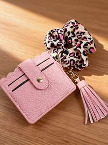 Wristlet Wallets For Women, Keychain RFID Blocking Credit Card Holder, Small Girly Wallet With Bracelet, Silicone Beaded Tassel Key Ring Card Holder - 2849 - View 2