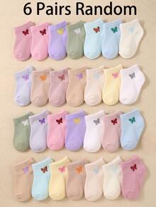 6/12/24 Pairs Soft Breathable High Elastic Candy Color Butterfly Jacquard Baby Socks, Toddler Girls Walking Socks/Sports Socks, Comfortable For Daily Wear Without Tightness, Suitable For 0-36 Months Babies, Autumn Daily Wear And Back To School Season, Baby Socks, Girls Socks, Butterfly Pattern, Back To School Gift, Newborn Essentials - Multicolor - View 17