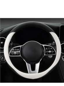 1pc Soft Touch Anti-Slip Car Steering Wheel Cover With Inner Ring, Fits Most Car Models - Multicolor - View 7