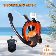 Adult Full Face Snorkel Mask With Camera Mount And 180° Wide Field Of View, Anti-Fog And Leak-Proof, Dry Top Breathing System Dual-Tube Diving Mask, Suitable For Snorkeling, Swimming Training And Other Water Activities - Multicolor - View 17