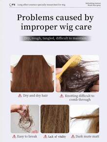 Set Perawatan Wig 4 Bagian, Termasuk Semprotan Rambut Tanpa Bilas, Sisir Ekor Tikus, Sikat Penambah Volume, dan Sikat Pinggiran, untuk Mengurai, Mengurangi Rambut Kusut, dan Mengembalikan Kilau pada Wig Rambut Sintetis dan Rambut Manusia - 100ml - View 7