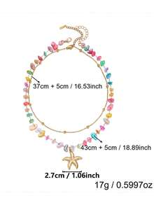 Summer Dopamine Colorful Beaded Creative Design Necklace - Women's Daily Versatile Layered Earrings - Multicolor - View 8