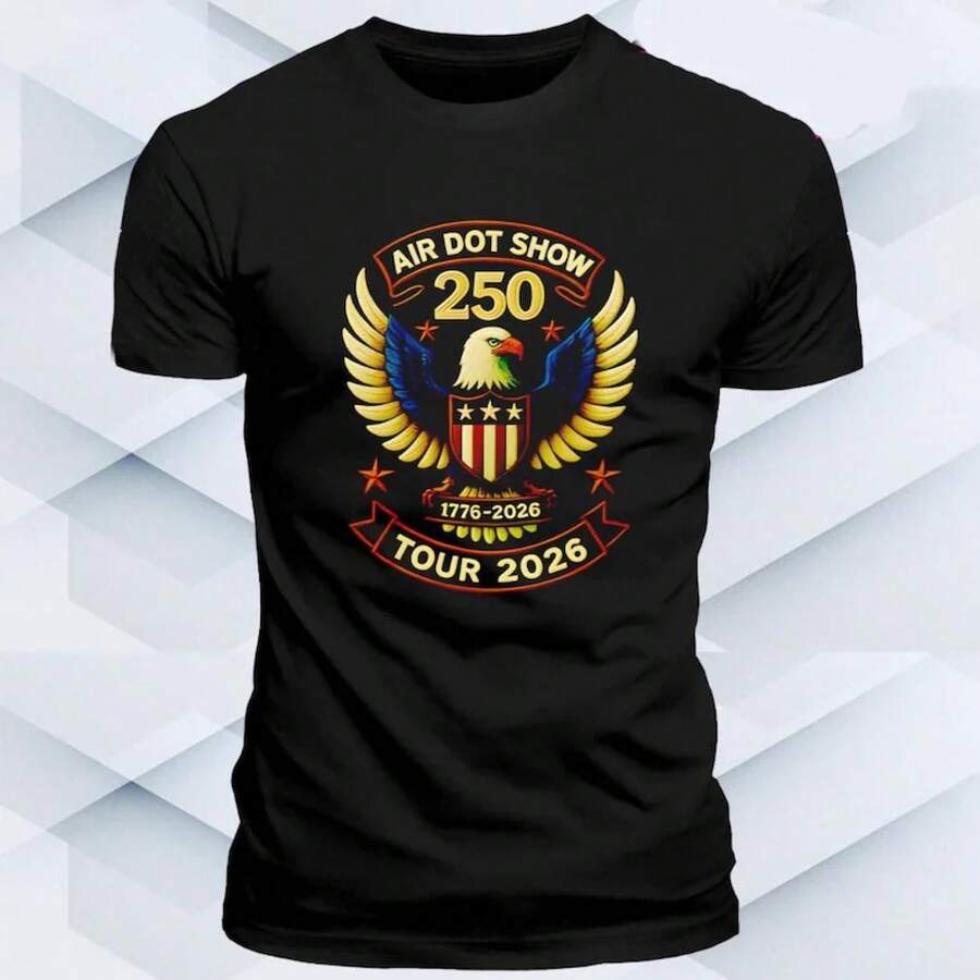Air Dot Show tour 2026  250 años 1776 Camiseta vintage 2026 - Negro - Ver 1